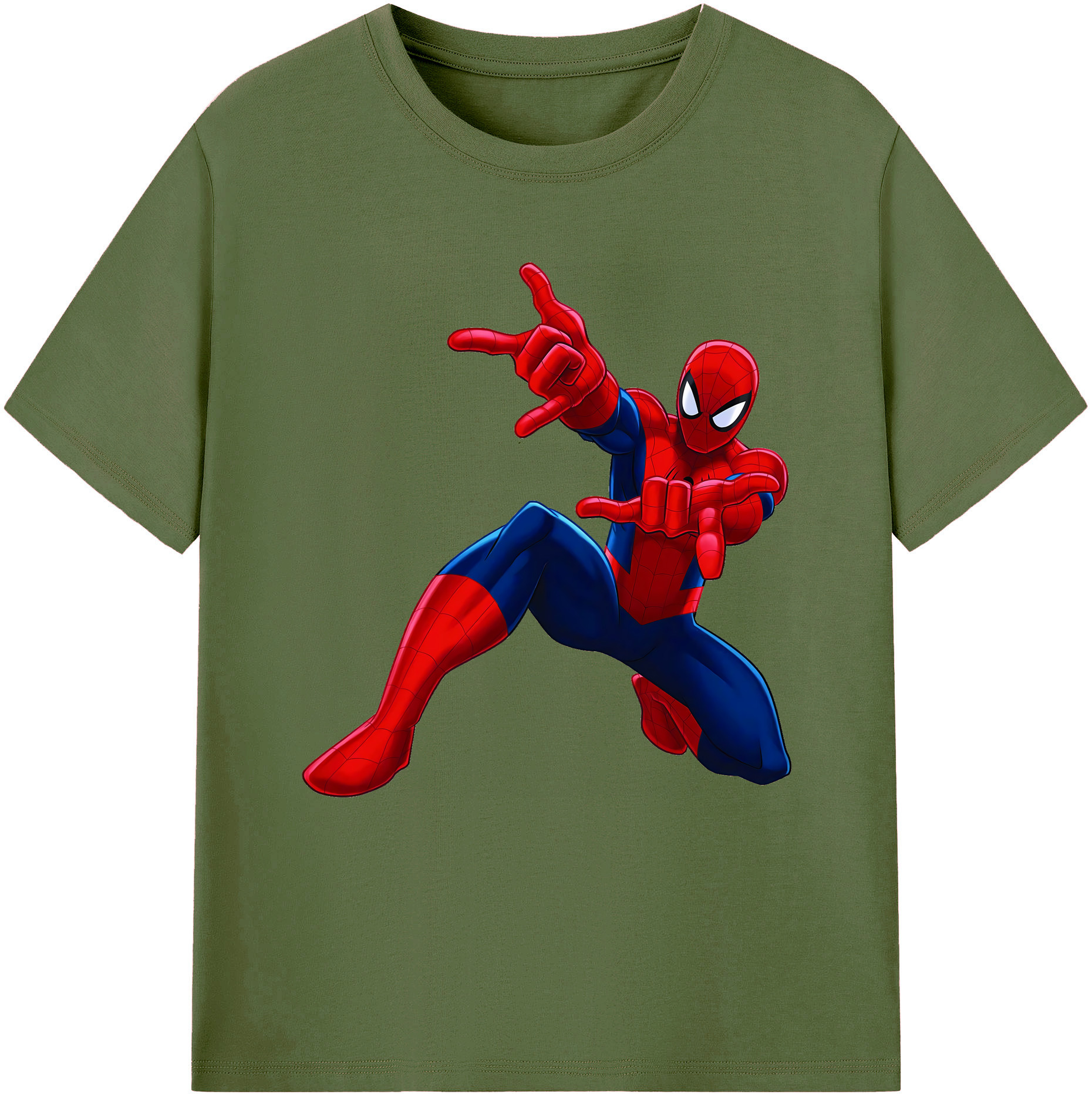 Spider Man スパイダーマン 綿100％半袖Tシャツ（フロントプリント）